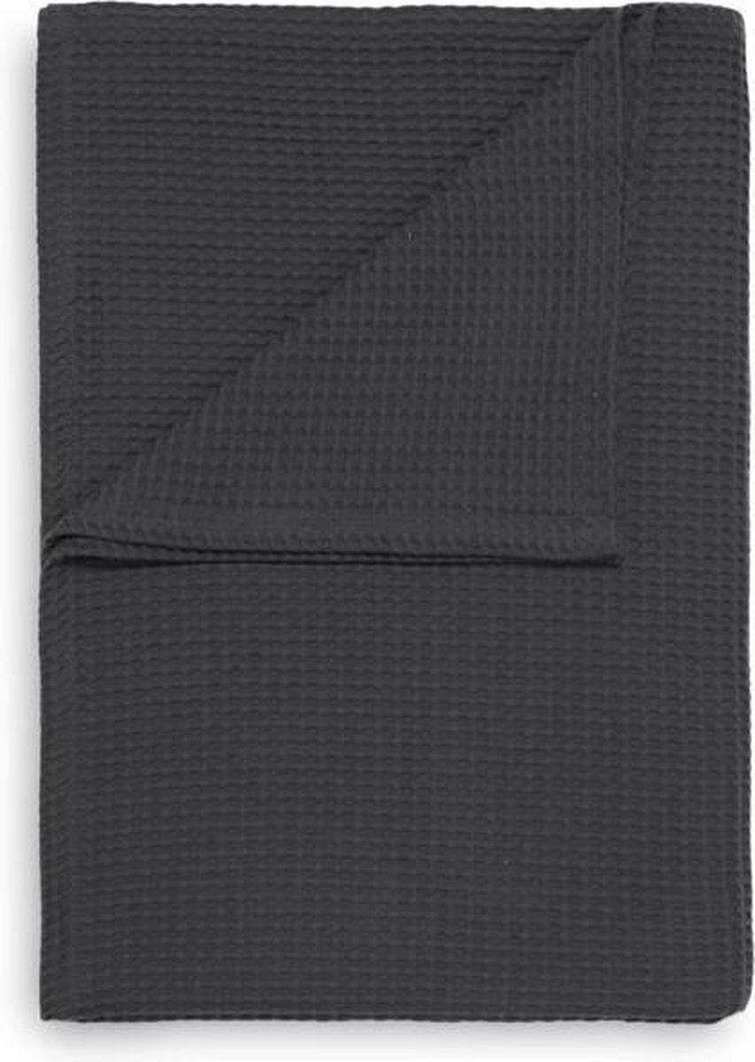 HnL Living Wafel - Plaid - Katoen - 180 x 260 cm - Antraciet