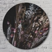 Dried Flower Wild - 90 cm Forex Muurcirkel - Bloemen en Planten - Wanddecoratie - Rond Schilderij - Wandcirkel