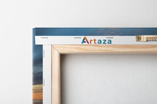 Artaza Peinture Sur Toile Avion Avec Un Atterrissage À L'Aéroport - 80x80 - Groot - Photo Sur Toile - Impression Sur Toile