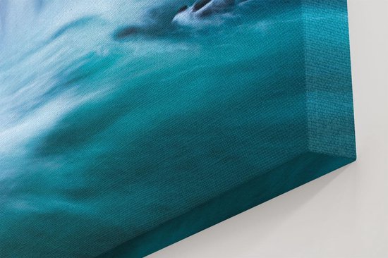 Artaza - Peinture Sur Toile - Chutes d'eau Dans L' Water Blauw Vert - 100x50 - Groot - Photo Sur Toile - Impression Sur Toile