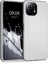 kwmobile telefoonhoesje voor Xiaomi 11 Lite (5G) NE / Mi 11 Lite (5G) - Hoesje voor smartphone - Back cover in metallic zilver