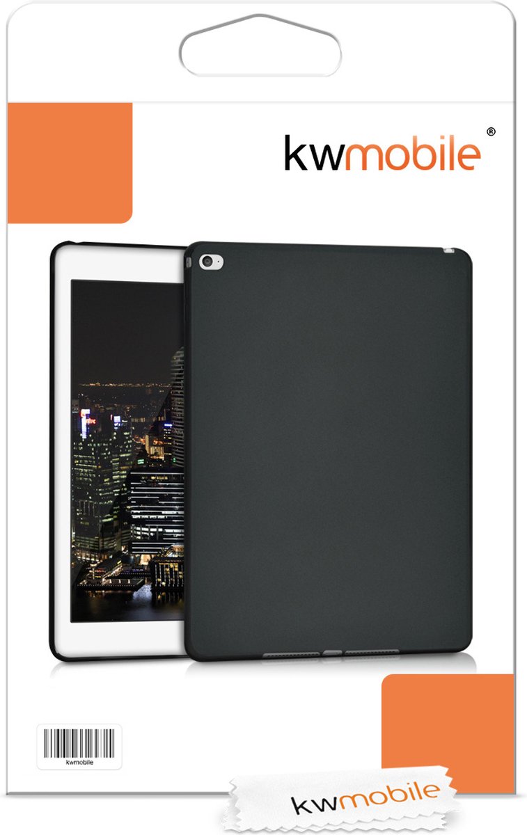 kwmobile hoes geschikt voor Apple iPad Air 2 - Siliconenhoes voor tablet in mat zwart - Tablet cover