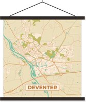 Affiche scolaire - Carte - Deventer - Vintage - 120x120 cm - Lattes noires