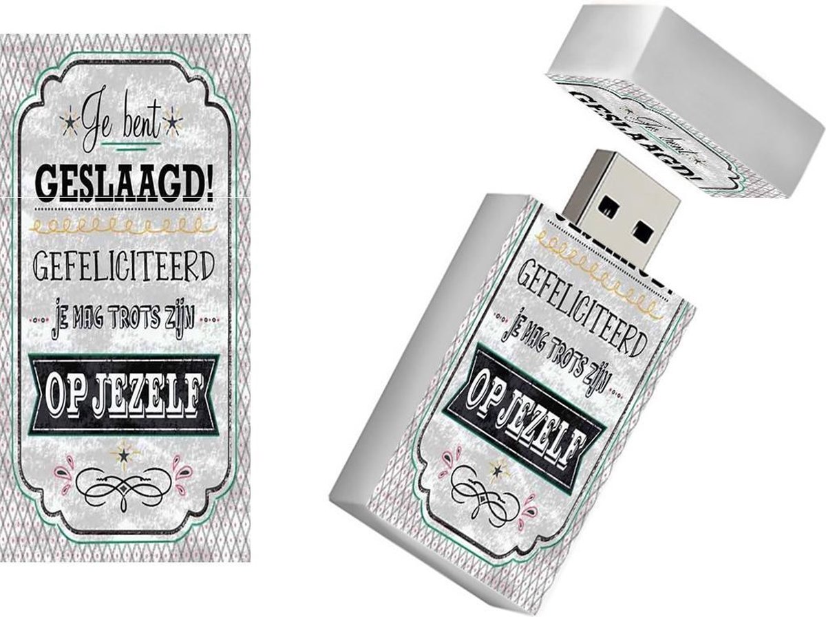 Cadeau geslaagd USB stick 8GB model1050 – diploma geslaagd cadeau, cadeau geslaagd rijbewijs,