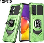 Voor Samsung Galaxy Quantum 2 / A82 5G 10 PCS Union Armor Magnetische PC + TPU Shockproof Case met 360 Graden Rotatie Ringhouder (Smaragdgroen)