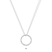 Twice As Nice Halsketting in zilver, cirkel, 8 zirconia 40 cm+3 cm