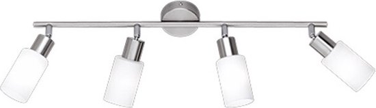 LED Plafondspot - Torna Smast - E14 Fitting - 4-lichts - Rechthoek - Mat Nikkel - Aluminium
