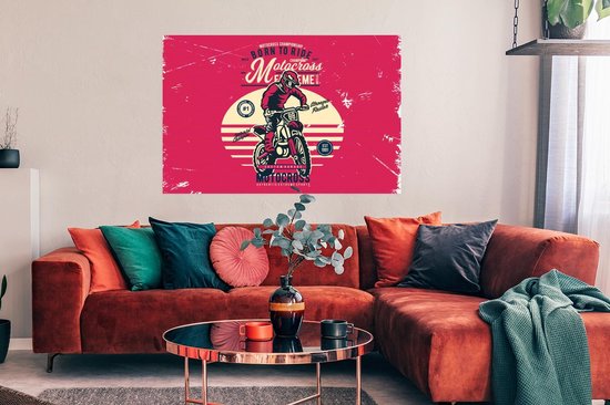 Poster Homme - Moto - Vintage - 120x80 cm - Cadeau Vaderdag - Cadeau - Cadeau pour lui - Astuce - Homme