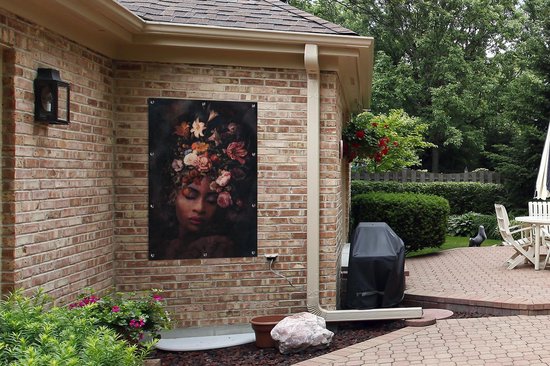 Tuinposter - Tuindoek - Tuinposters buiten - Flora - Vrouwen - Kleuren - 80x120 cm - Tuin