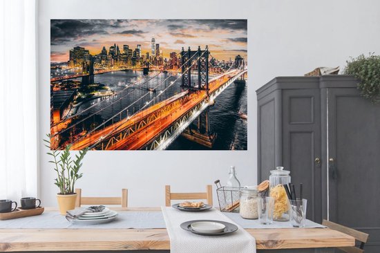 Affiche New York - Coucher de soleil - Oranje - 180x120 cm XXL