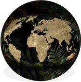 WallCircle - Wandcirkel ⌀ 90 - Wereldkaart - Vintage - Wereldbol - Ronde schilderijen woonkamer - Wandbord rond - Muurdecoratie cirkel - Kamer decoratie binnen - Wanddecoratie muurcirkel - Woonaccessoires