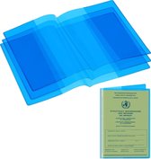 kwmobile 3x hoesje voor vaccinatieboekje - Hoes voor vaccinatiebewijs in blauw / transparant - Cover voor kinderen en volwassenen - 93x130mm - Omslag voor geel boekje