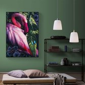 Poster Jungle Flamingo - Dibond - Meerdere Afmetingen & Prijzen | Wanddecoratie - Interieur - Art - Wonen - Schilderij - Kunst