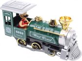 Metalen Klassieke Locomotief: Met Licht en Geluid Groen