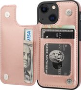 ShieldCase geschikt voor Apple iPhone 13 Mini wallet case - roze