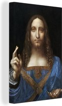 Canvas Schilderij Salvator Mundi - Leonardo Da Vinci - 60x90 cm - Wanddecoratie