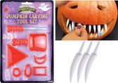 Pompoen uithollen gereedschap set inclusief decoratie tanden - Halloween pompoenen uithollen