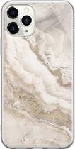 Apple iPhone 11 Pro Max Telefoonhoesje - Transparant Siliconenhoesje - Flexibel - Met Marmerprint - Marmer - Wit