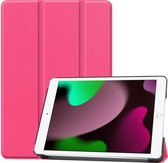 Hoes Geschikt voor iPad 10.2 2021 Hoes Luxe Hoesje Book Case - Hoesje Geschikt voor iPad 9 Hoes Cover - Roze