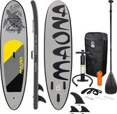 Opblaasbare Stand Up Paddle Board Maona Grijs, 308x76x10 cm, incl. pomp en draagtas, gemaakt van PVC en EVA