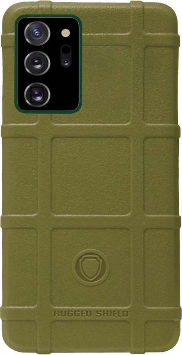 RUGGED SHIELD Rubber Bumper Case Hoesje Geschikt voor Samsung Galaxy Note 20 - Groen