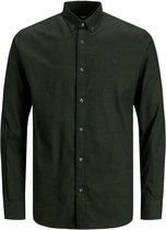 Jack & Jones Overhemd Jprblaperfect Twist Shirt L/s Sn 12193092 Darkest Spruce/slim Fit Mannen Maat - L