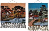 Ophangdecoratie DKD Home Decor Jute Katoen (2 pcs) (80 x 2 x 100 cm)