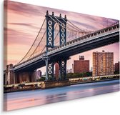 Schilderij - Manhatten Bridge NYC, multi-gekleurd, scherpe print