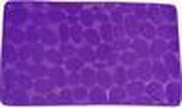MSV Badkamerkleedje/badmat tapijt - kiezel motief - vloermat - paars - 50 x 80 cm - laagpolig