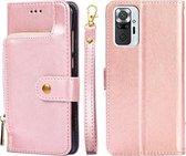 Ritstas PU + TPU Horizontale Flip Leren Case met Houder & Kaartsleuf & Portemonnee & Lanyard Voor Xiaomi Redmi Note 10 Pro / Note 10 Pro Indiase Versie / Note 10 Pro Max (Rose Gold)