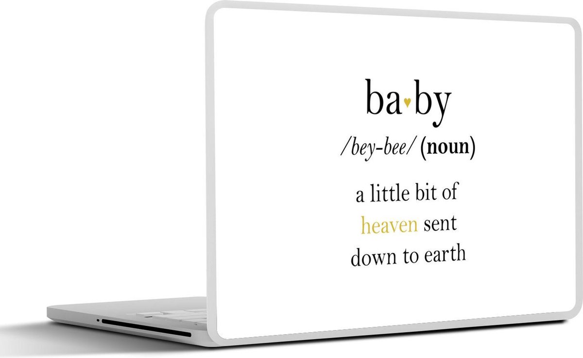 Afbeelding van product SleevesAndCases  Laptop sticker - 10.1 inch - Woordenboek - Baby - Quotes - Spreuken - Goud