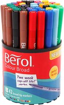 Berol Colourfine, diverse kleuren, d: 10 mm, lijndikte 0,3-0,7 mm, 42 stuk/ 1 Doosje