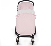 Roze gestike kinderwagen / buggy voetenzak - 100% katoen