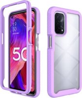 Voor OPPO A54 5G / A74 5G Sterrenhemel Effen Kleur Serie Schokbestendige PC + TPU Case (Paars)