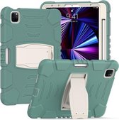 3-laags beschermingsschermframe + pc + siliconen schokbestendige combinatiehoes met houder voor iPad Pro 11 2021 / 2020 / 2018 (smaragdgroen)