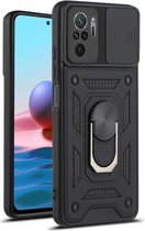 Voor Xiaomi Redmi Note 10 Sliding Camera Cover Design TPU + pc-beschermhoes (zwart)