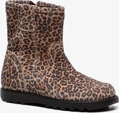 Groot leren meisjes luipaard enkellaarsjes - Beige - Maat 22 - Echt leer - Uitneembare zool