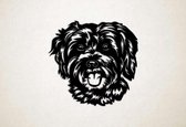 Wanddecoratie - Hond - Schnoodle - S - 45x47cm - Zwart - muurdecoratie - Line Art