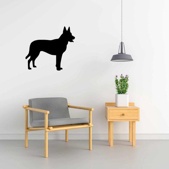 Silhouette chien - Chien de berger hollandais - Chien de Shepherd hollandais - XS - 25x28cm - Zwart - décoration murale