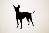 Silhouette hond - American Hairless Terrier - Amerikaanse haarloze terriër - L - 83x75cm - Zwart - wanddecoratie