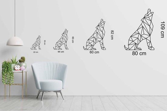 Line Art - Wolf 7 - S - 60x44cm - décoration murale géométrique