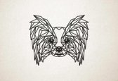 Line Art - Hond - Papillon - L - 82x97cm - Zwart - geometrische wanddecoratie