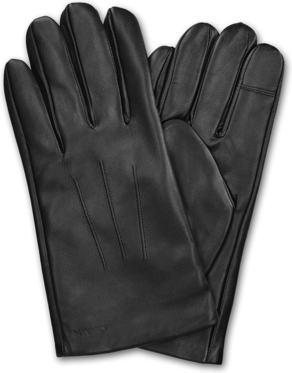 Navaris echt leren touchscreen handschoenen - 100% lederen handschoenen  voor heren -... | bol.com