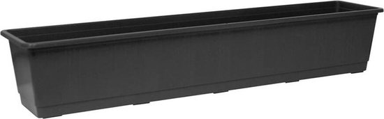 Geli Plantenbak - grijs - rechthoekig - kunststof - 80 x 17,5 cm - Bloembakken/plantenbakken voor binnen/buiten