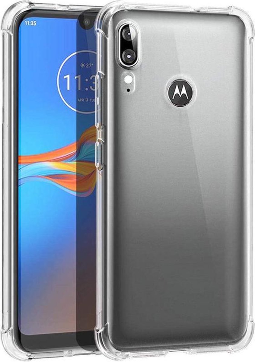 Hoesje Geschikt voor: Motorola Moto E6s / E6 Plus - Anti Shock Silicone Bumper - Transparant
