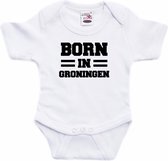 Born in Groningen tekst baby rompertje wit jongs en meisjes - Kraamcadeau - Groningen geboren cadeau 56 (1-2 maanden)