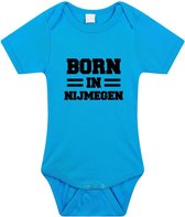 Born in Nijmegen tekst baby rompertje blauw jonegs - Kraamcadeau - Nijmegen geboren cadeau 80 (9-12 maanden)