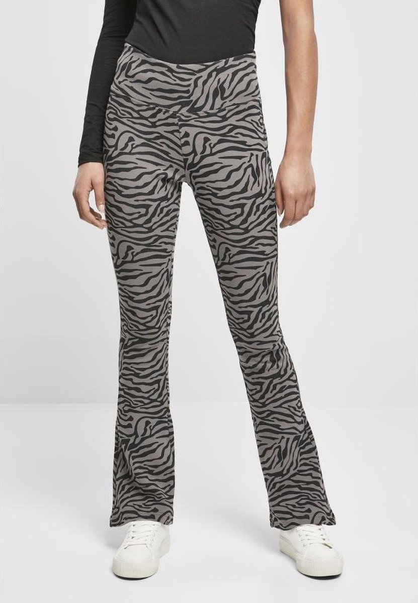 Urban Classics High Waist Zebra Boot Cut Legging 4XL Grijs