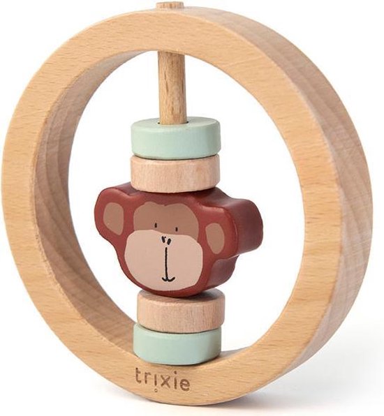 Afbeelding van het spel Trixie houten ronde rammelaar Mr. Monkey