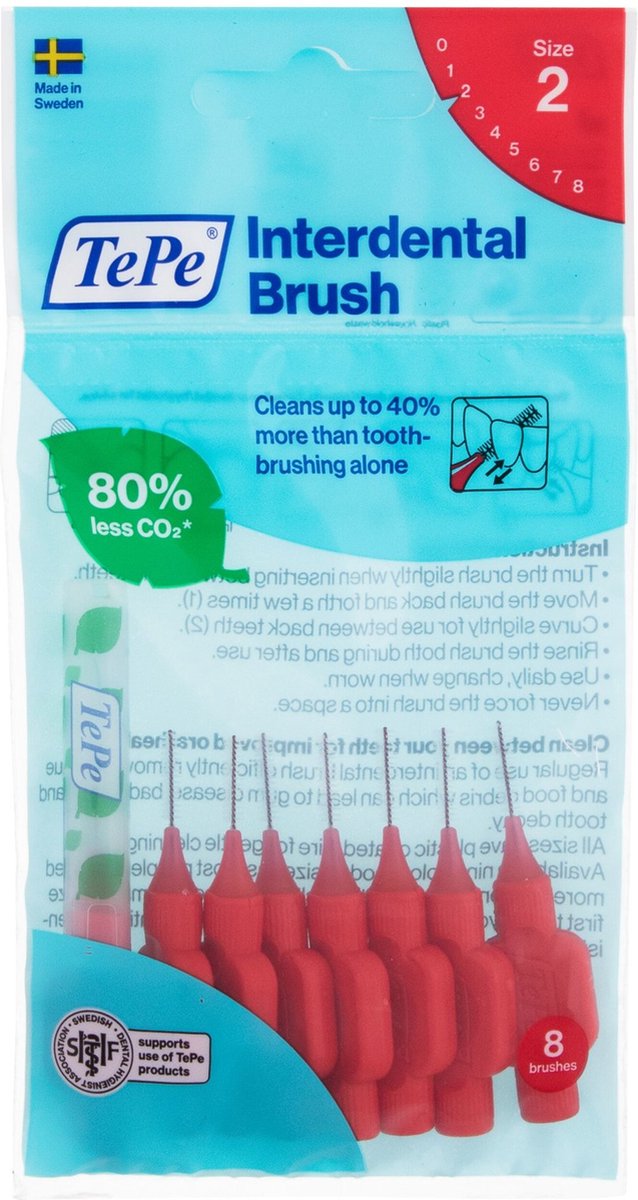 Interdental Brush Normal (0.5 mm red 8 pcs) - interdental toothbrushes